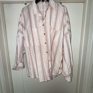 Women’s oversized Striped Button-Up Shirt